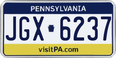 PA license plate JGX6237
