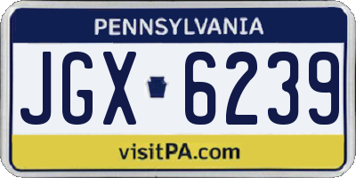 PA license plate JGX6239