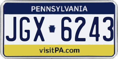 PA license plate JGX6243