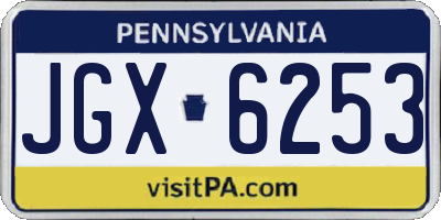 PA license plate JGX6253