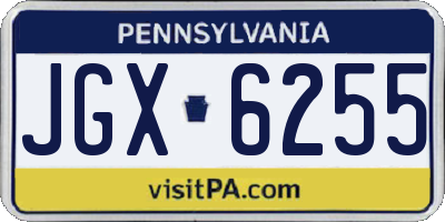 PA license plate JGX6255