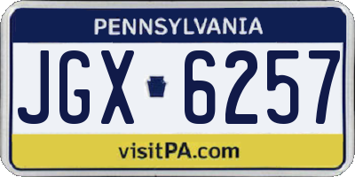 PA license plate JGX6257