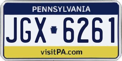 PA license plate JGX6261
