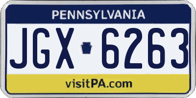 PA license plate JGX6263