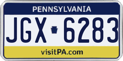 PA license plate JGX6283