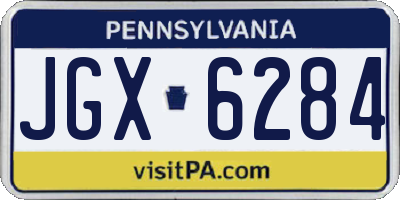 PA license plate JGX6284