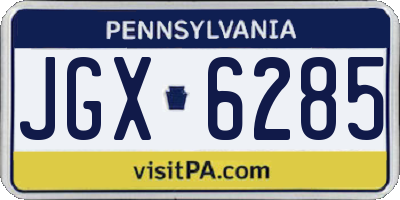 PA license plate JGX6285