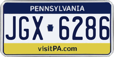 PA license plate JGX6286