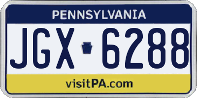 PA license plate JGX6288