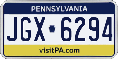 PA license plate JGX6294
