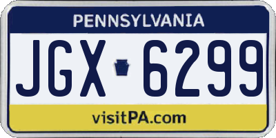 PA license plate JGX6299