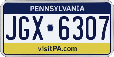 PA license plate JGX6307