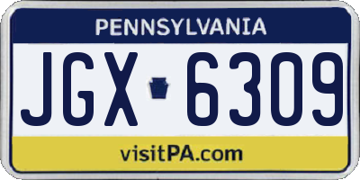 PA license plate JGX6309