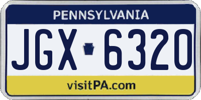 PA license plate JGX6320