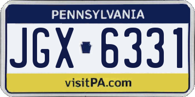 PA license plate JGX6331