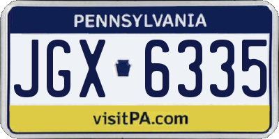 PA license plate JGX6335