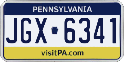 PA license plate JGX6341