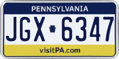 PA license plate JGX6347
