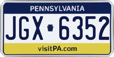 PA license plate JGX6352