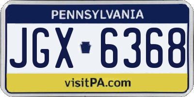 PA license plate JGX6368