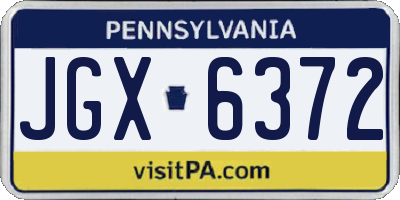 PA license plate JGX6372