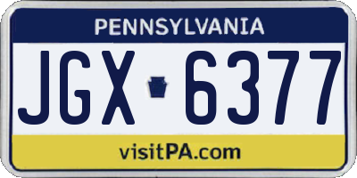 PA license plate JGX6377