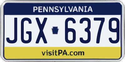 PA license plate JGX6379