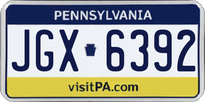 PA license plate JGX6392
