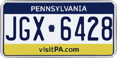 PA license plate JGX6428