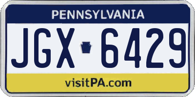 PA license plate JGX6429