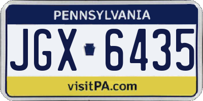 PA license plate JGX6435