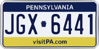 PA license plate JGX6441