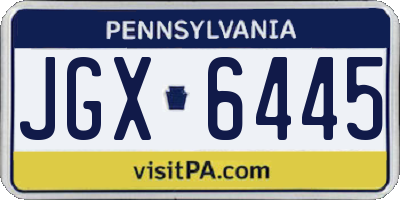 PA license plate JGX6445