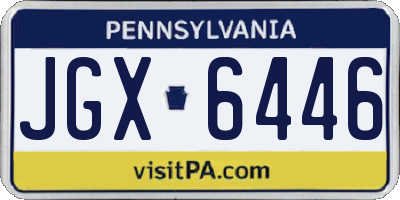PA license plate JGX6446