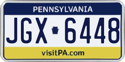 PA license plate JGX6448