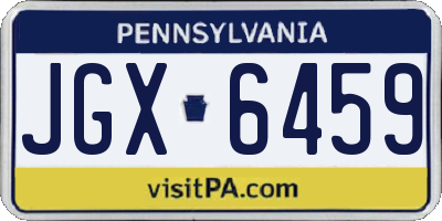 PA license plate JGX6459