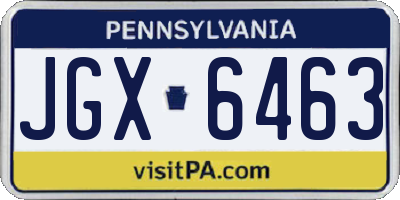 PA license plate JGX6463