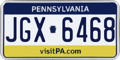 PA license plate JGX6468