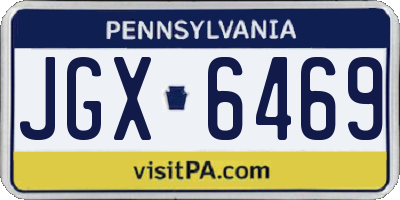 PA license plate JGX6469