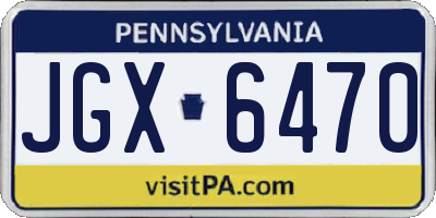 PA license plate JGX6470
