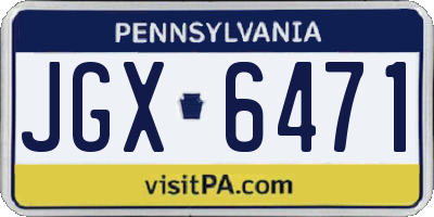 PA license plate JGX6471