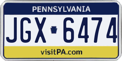 PA license plate JGX6474