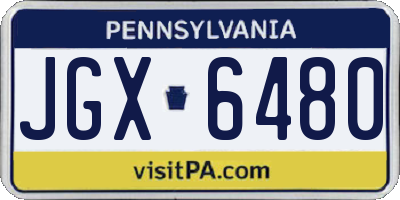 PA license plate JGX6480