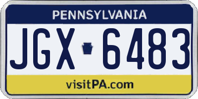 PA license plate JGX6483