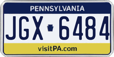 PA license plate JGX6484