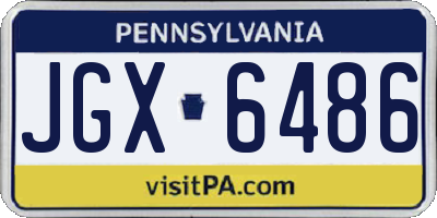 PA license plate JGX6486