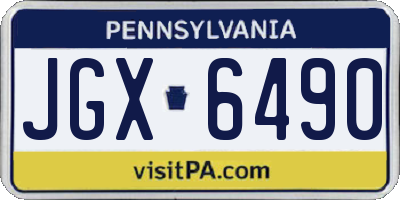 PA license plate JGX6490