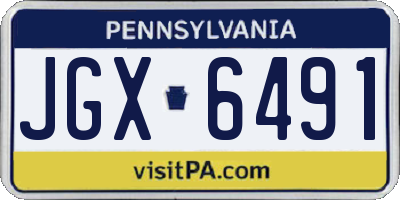 PA license plate JGX6491