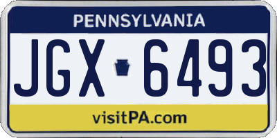 PA license plate JGX6493