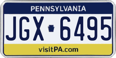 PA license plate JGX6495